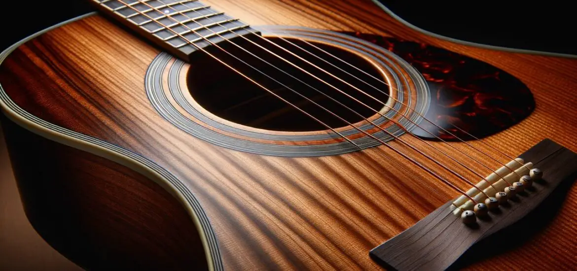 Close up image of guitar